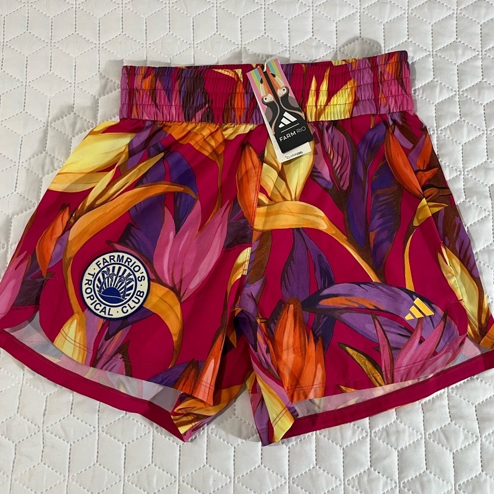 Adidas x Farm Rio Tropical Club Print Running Shorts NWT Women’s Small